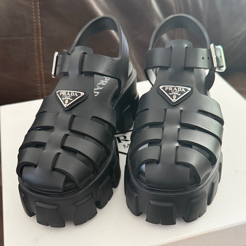 Prada Rubber Monolith sandals